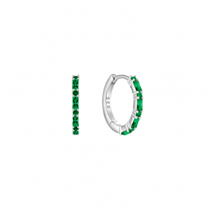 MY iMenso Creoli creol "Baquette emerald CZ 16mm" (925/rhod-plated) - 3240771