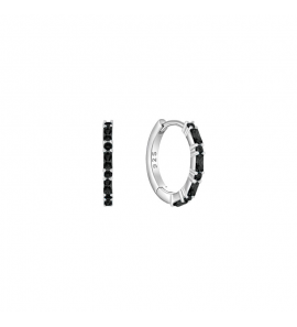 MY iMenso Creoli creol "Baquette black CZ 16mm" (925/rhod-plated) - 3240772