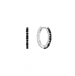 MY iMenso Creoli creol "Baquette black CZ 16mm" (925/rhod-plated) - 3240772