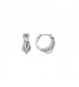 MY iMenso Creoli creol "Trecci CZ 14mm" (925/rhod-plated) - 3240778