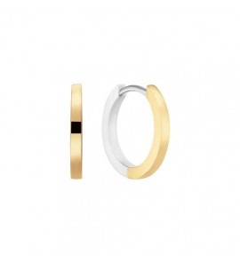 Zilver klap-oorringen bi-colour 10x1.7 mm - 3240820