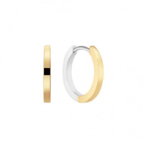 Zilver klap-oorringen bi-colour 10x1.7 mm - 3240820