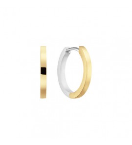 Zilver klap-oorringen bi-colour 12x1.7 mm - 3240821