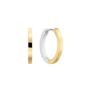 Zilver klap-oorringen bi-colour 12x1.7 mm - 3240821