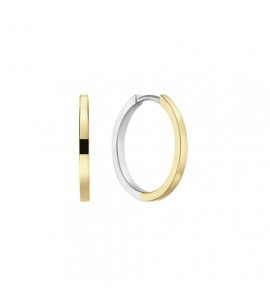 Zilver klap-oorringen bi-colour 15x1.7 mm - 3240822