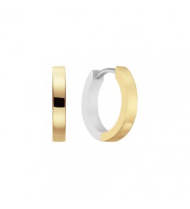 Zilver klap-oorringen bi-colour 10x2.6 mm - 3240823