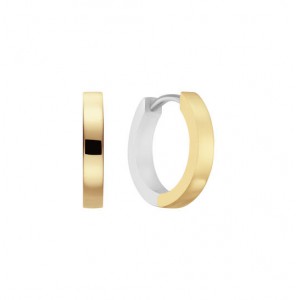 Zilver klap-oorringen bi-colour 10x2.6 mm - 3240823