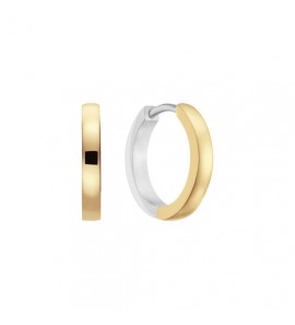 Zilver klap-oorringen bi-colour 12x2.6 mm - 3240824