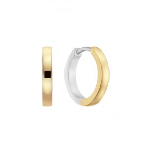 Zilver klap-oorringen bi-colour 12x2.6 mm - 3240824