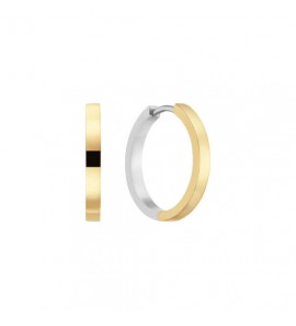 Zilver klap-oorringen bi-colour 15x2.6 mm - 3240825