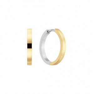 Zilver klap-oorringen bi-colour 15x2.6 mm - 3240825