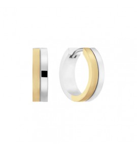 Zilver klap-oorringen bi-colour 12x5 mm - 3240826