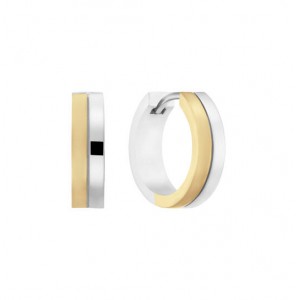 Zilver klap-oorringen bi-colour 12x5 mm - 3240826