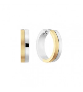 Zilver klap-oorringen bi-colour 15x5 mm - 3240827
