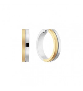 Zilver klap-oorringen bi-colour 18x5 mm - 3240828