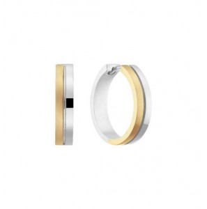 Zilver klap-oorringen bi-colour 18x5 mm - 3240828