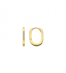 MY iMenso GOLD Creoli earrings "Quovali CZ 2x16mm" (14k gold) - 3240835