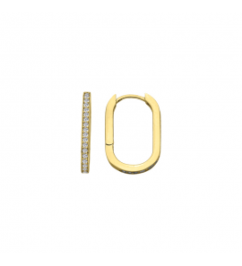 MY iMenso GOLD Creoli earrings "Quovali CZ 2x18mm" (14k gold) - 3240836