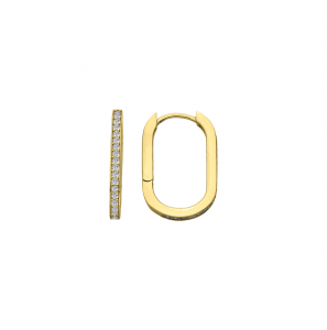 MY iMenso GOLD Creoli earrings "Quovali CZ 2x18mm" (14k gold) - 3240836