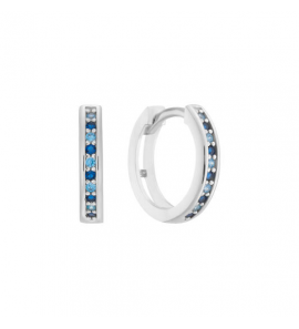 KLAPOORRINGEN 12MM - ZILVER - BLAUW MULTI - CZ - 3240858