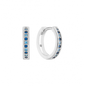 KLAPOORRINGEN 12MM - ZILVER - BLAUW MULTI - CZ - 3240858