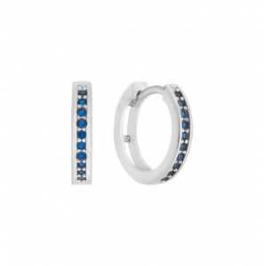 KLAPOORRINGEN 12MM - ZILVER - DONKERBLAUW - CZ - 3240861