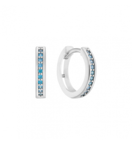 KLAPOORRINGEN 12MM - ZILVER - LICHTBLAUW - CZ - 3240862