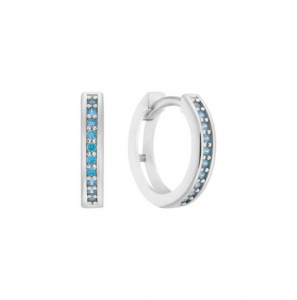 KLAPOORRINGEN 12MM - ZILVER - LICHTBLAUW - CZ - 3240862