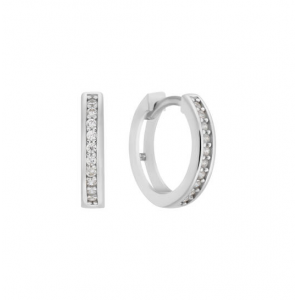 KLAPOORRINGEN 12MM - ZILVER - WIT- CZ - 3240864