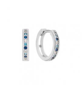 KLAPOORRINGEN 12MM - ZILVER - WIT BLAUW MULTI- CZ - 3240865