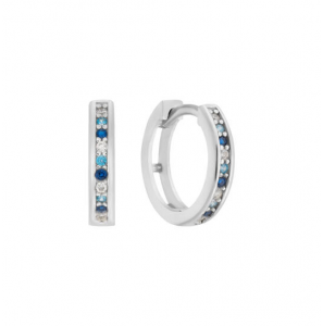 KLAPOORRINGEN 12MM - ZILVER - WIT BLAUW MULTI- CZ - 3240865