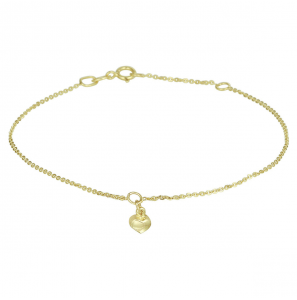 Goud enkelbandje hart  3.5 mm 24 - 26 cm - 3240876