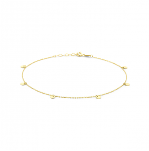 Goud enkelbandje rondjes 1,0 mm 24 + 2 cm - 3240877