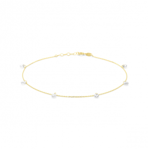 Goud enkelbandje zirkonia 1,0 mm 24 + 2 cm - 3240879