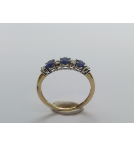 Goud bicolour  dames ring met 0.004 crt WE-P2 en saffier - 3240885