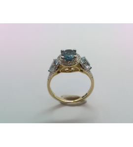 Goud bicolour  dames ring met 0.28 crt WE-P2 en blauw topaas - 3240886