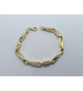 Goud armband paperclip/meander vk - 3240890