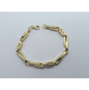 Goud armband paperclip/meander vk - 3240890