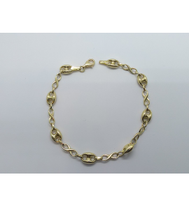 Goud armband infinety en koffieboon - 3240891