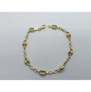 Goud armband infinety en koffieboon - 3240891