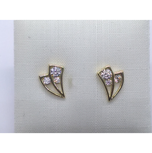 Goud oorknop met zirkonia - 3240897