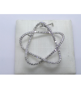 Wit-Goud hanger bloemvorm met 0.80 crt. WE/SI - 3240902