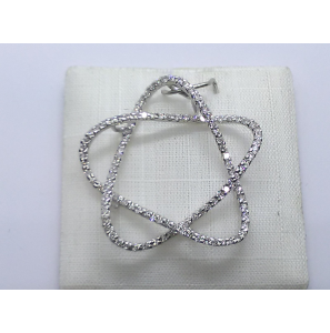 Wit-Goud hanger bloemvorm met 0.80 crt. WE/SI - 3240902