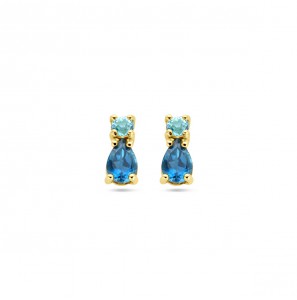 oorknoppen met london blue topaas en sky blue topaas - 3240909
