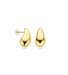 Goud oorknop druppel 6x13 mm - 3240942