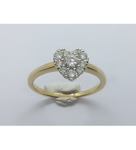 Goud dames ring met hart vol pave 0.50 ct. WE/P2 - 3240946