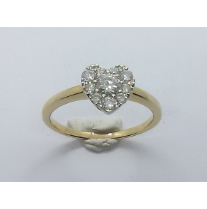 Goud dames ring met hart vol pave 0.50 ct. WE/P2 - 3240946