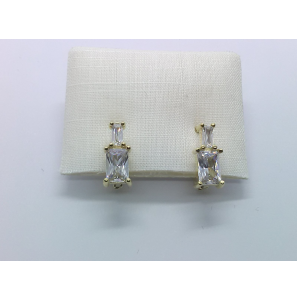 Goud oorhanger met zirkonia - 3240952