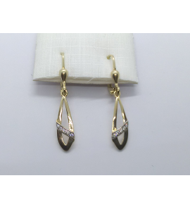 Goud oorhanger met zirkonia - 3240953