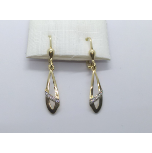 Goud oorhanger met zirkonia - 3240953